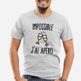 T-Shirt Homme Impossible j'ai apéro Gris