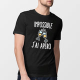 T-Shirt Homme Impossible j'ai apéro Noir