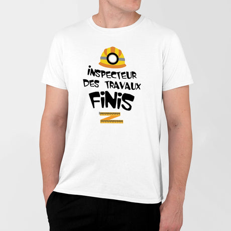 T-Shirt Homme Inspecteur des travaux finis Blanc