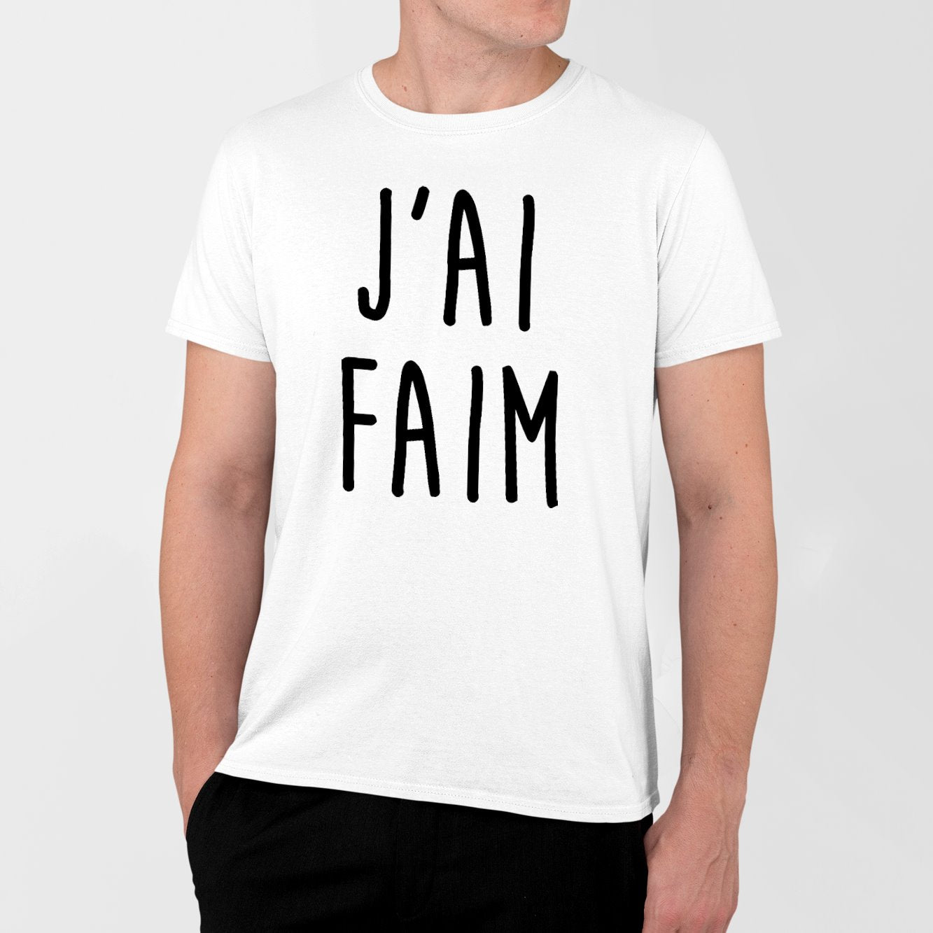 T-Shirt Homme J'ai faim Blanc