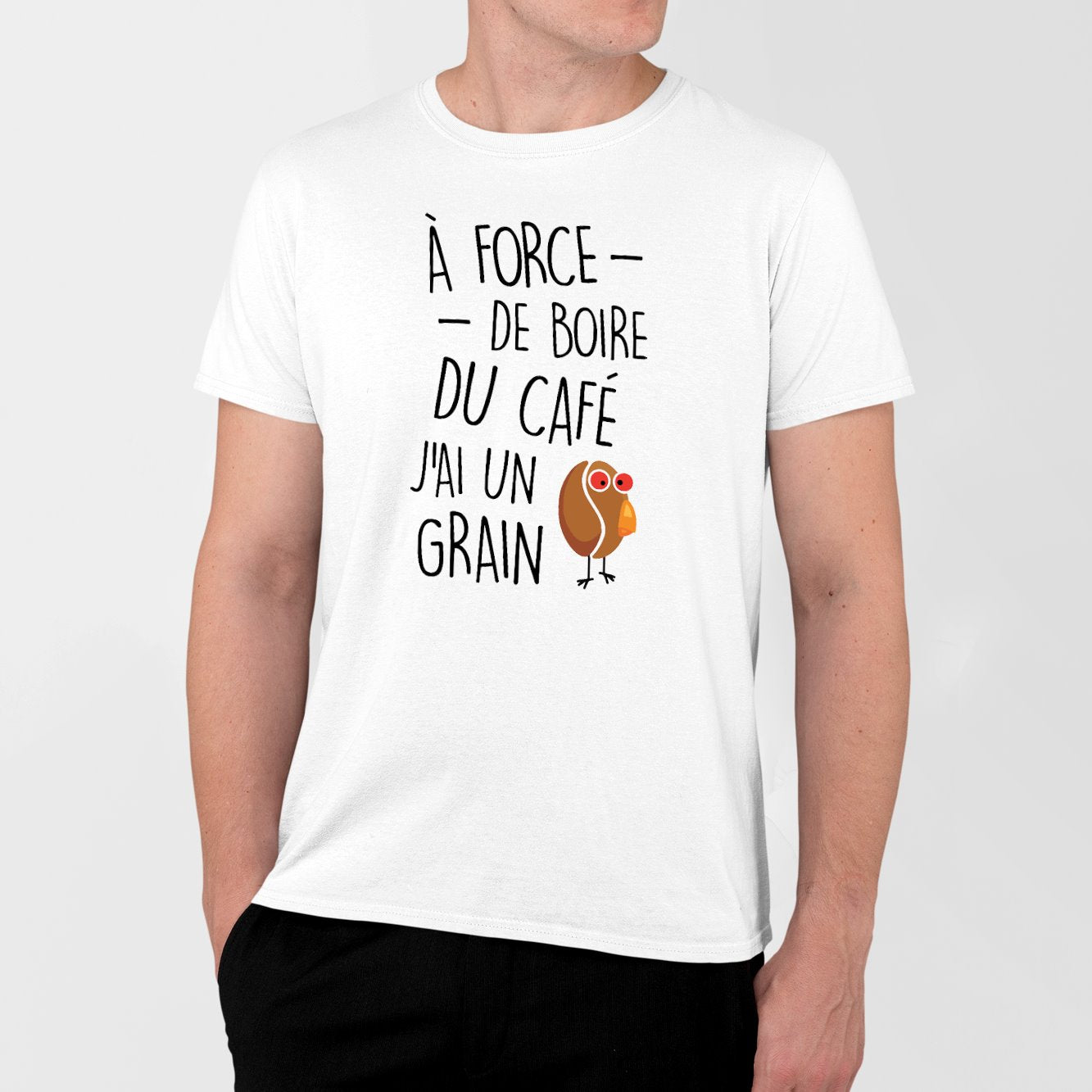 T-Shirt Homme J'ai un grain de café Blanc