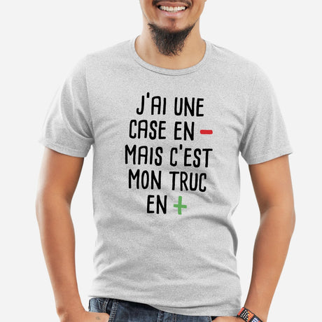 T-Shirt Homme J'ai une case en moins Gris