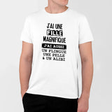 T-Shirt Homme J'ai une fille magnifique Blanc