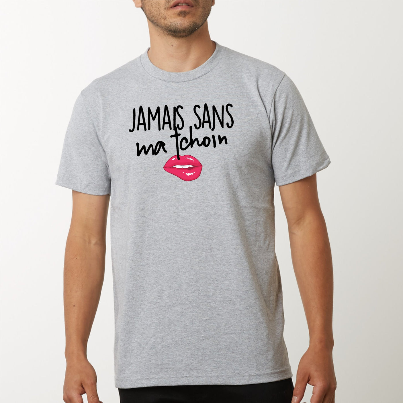 T-Shirt Homme Jamais sans ma tchoin Gris