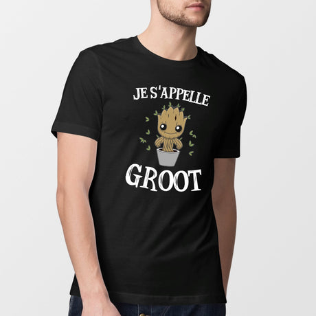 T-Shirt Homme Je s'appelle Groot Noir