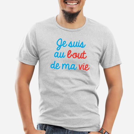 T-Shirt Homme Je suis au bout de ma vie Gris