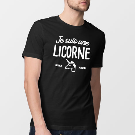 T-Shirt Homme Je suis une licorne Noir