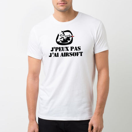 T-Shirt Homme J'peux pas j'ai airsoft Blanc