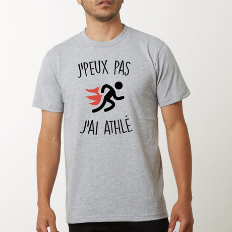 T-Shirt Homme J'peux pas j'ai athlé Gris