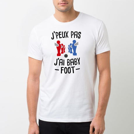 T-Shirt Homme J'peux pas j'ai baby-foot Blanc