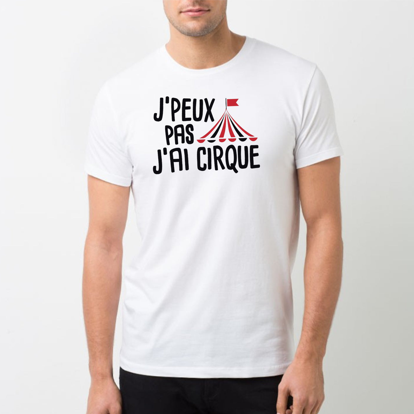 T-Shirt Homme J'peux pas j'ai cirque Blanc