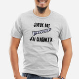 T-Shirt Homme J'peux pas j'ai clarinette Gris