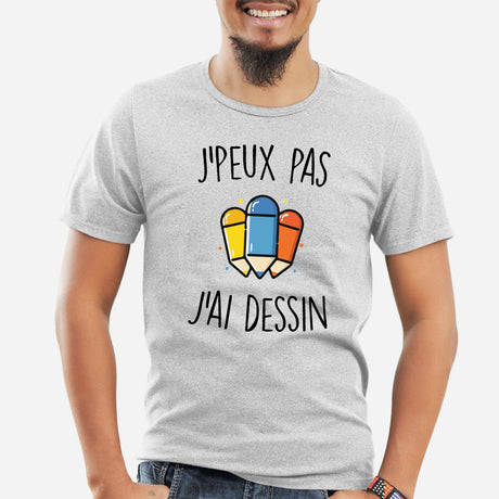 T-Shirt Homme J'peux pas j'ai dessin Gris