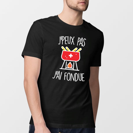 T-Shirt Homme J'peux pas j'ai fondue Noir