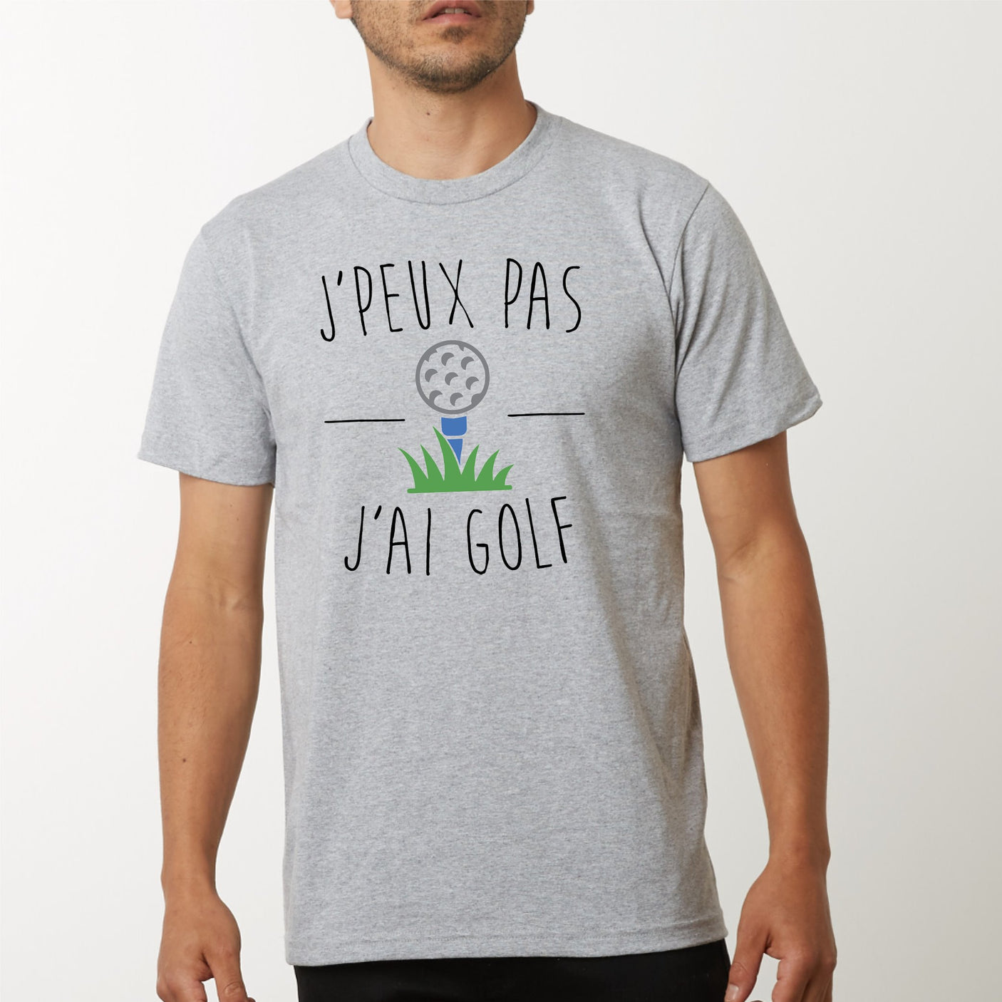 T-Shirt Homme J'peux pas j'ai golf Gris