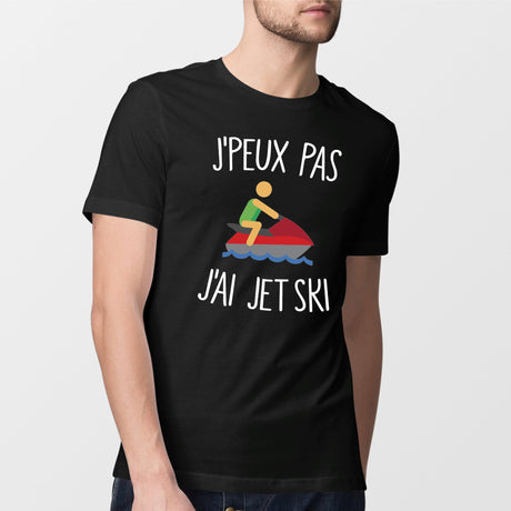 T-Shirt Homme J'peux pas j'ai jet ski Noir