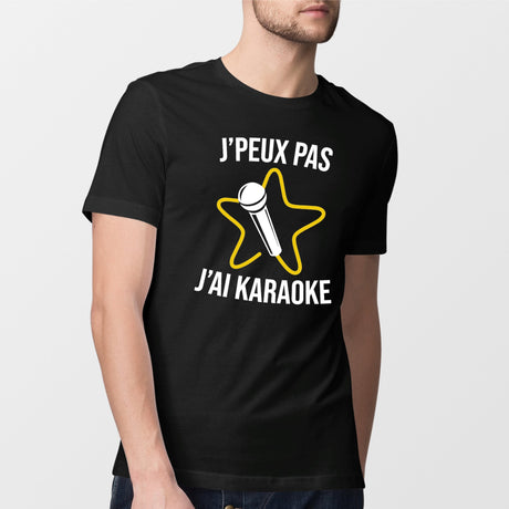 T-Shirt Homme J'peux pas j'ai karaoke Noir