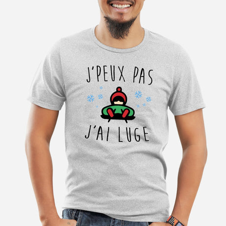 T-Shirt Homme J'peux pas j'ai luge Gris