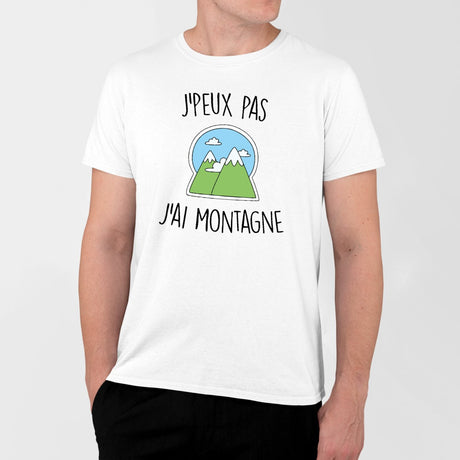 T-Shirt Homme J'peux pas j'ai montagne Blanc