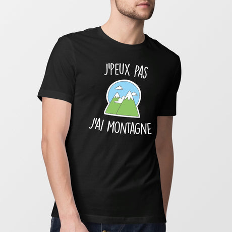 T-Shirt Homme J'peux pas j'ai montagne Noir