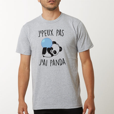 T-Shirt Homme J'peux pas j'ai panda Gris