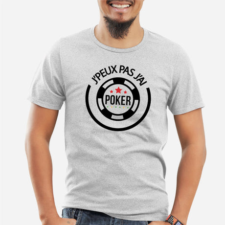 T-Shirt Homme J'peux pas j'ai poker Gris