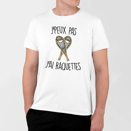 T-Shirt Homme J'peux pas j'ai raquettes Blanc