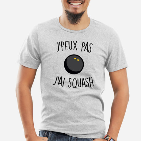 T-Shirt Homme J'peux pas j'ai squash Gris