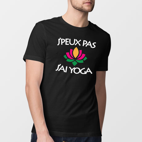 T-Shirt Homme J'peux pas j'ai yoga Noir