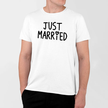 T-Shirt Homme Just married Blanc