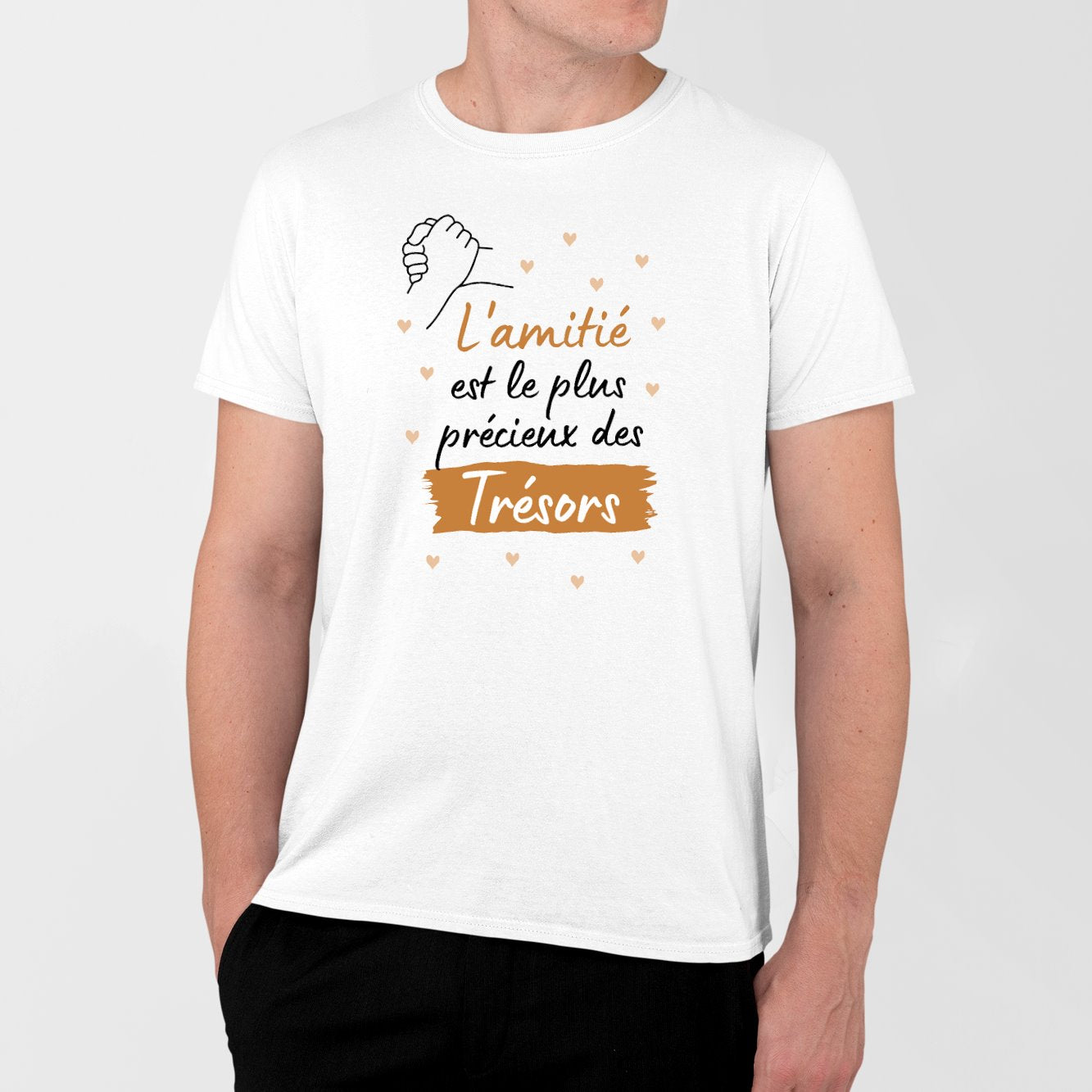 T-Shirt Homme L'amitié le plus précieux des trésors Blanc