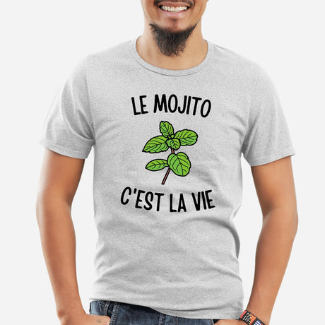 T-Shirt Homme Le mojito c'est la vie Gris