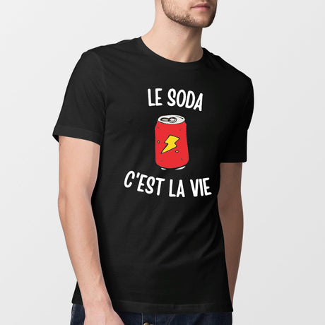 T-Shirt Homme Le soda c'est la vie Noir