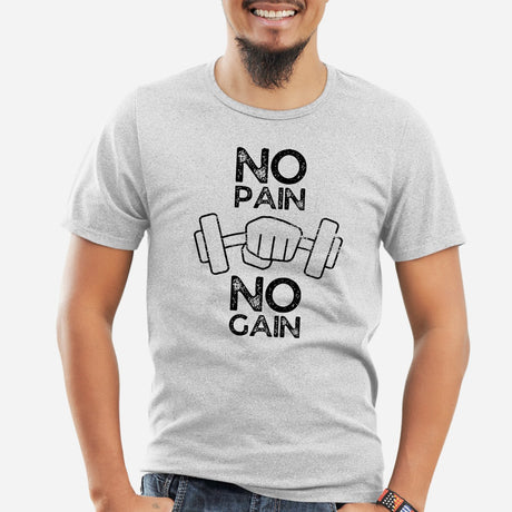 T-Shirt Homme No pain no gain Gris