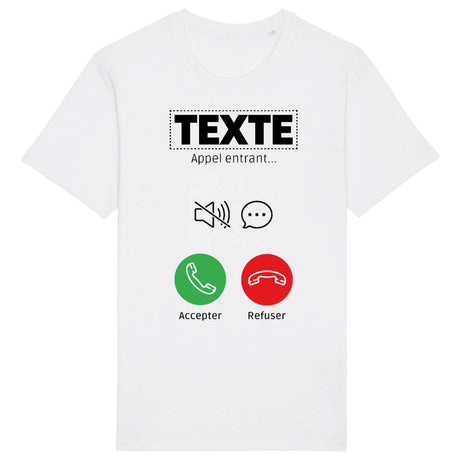 T-Shirt Homme Personnalisé Appel de "votre texte" Blanc