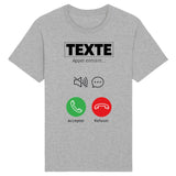 T-Shirt Homme Personnalisé Appel de "votre texte" Gris