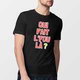 T-Shirt Homme Qui fait l'fou là ? Noir