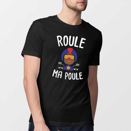 T-Shirt Homme Roule ma poule Noir