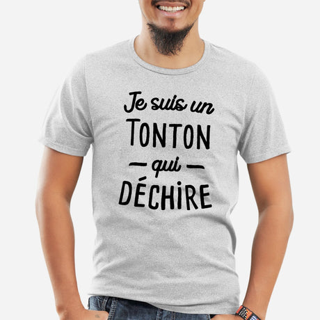 T-Shirt Homme Tonton qui déchire Gris