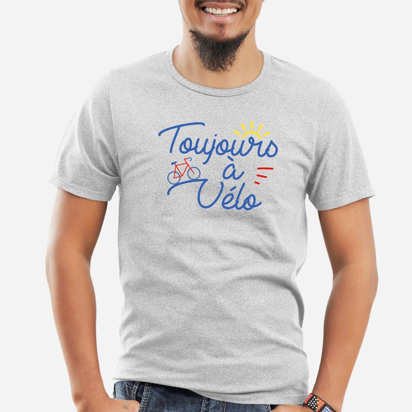 T-Shirt Homme Toujours à vélo Gris