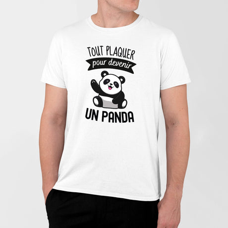 T-Shirt Homme Tout plaquer pour devenir un panda Blanc