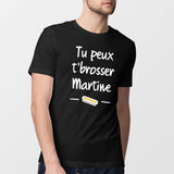 T-Shirt Homme Tu peux te brosser Martine Noir
