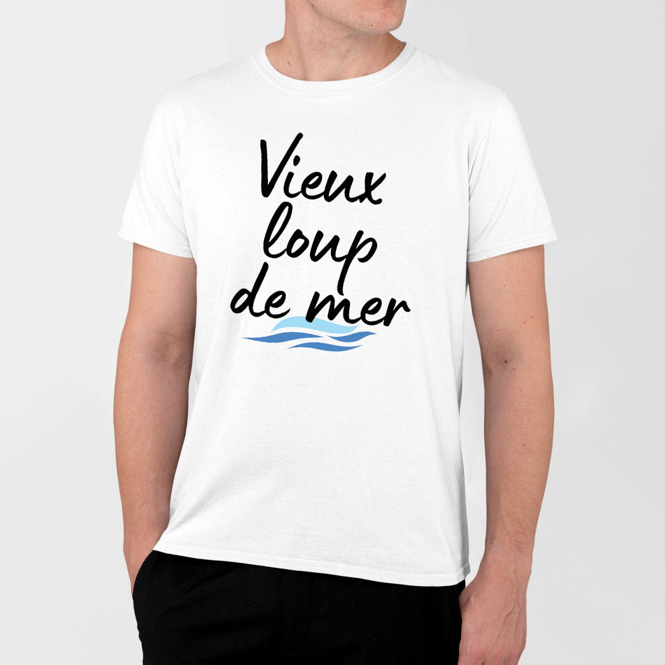 T-Shirt Homme Vieux loup de mer Blanc