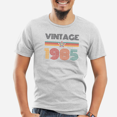 T-Shirt Homme Vintage année 1985 Gris