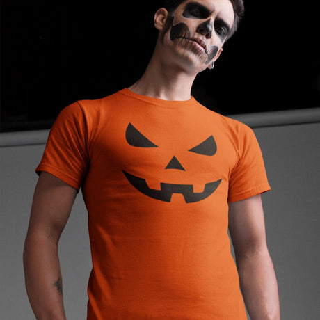 T-Shirt Homme Visage citrouille Orange