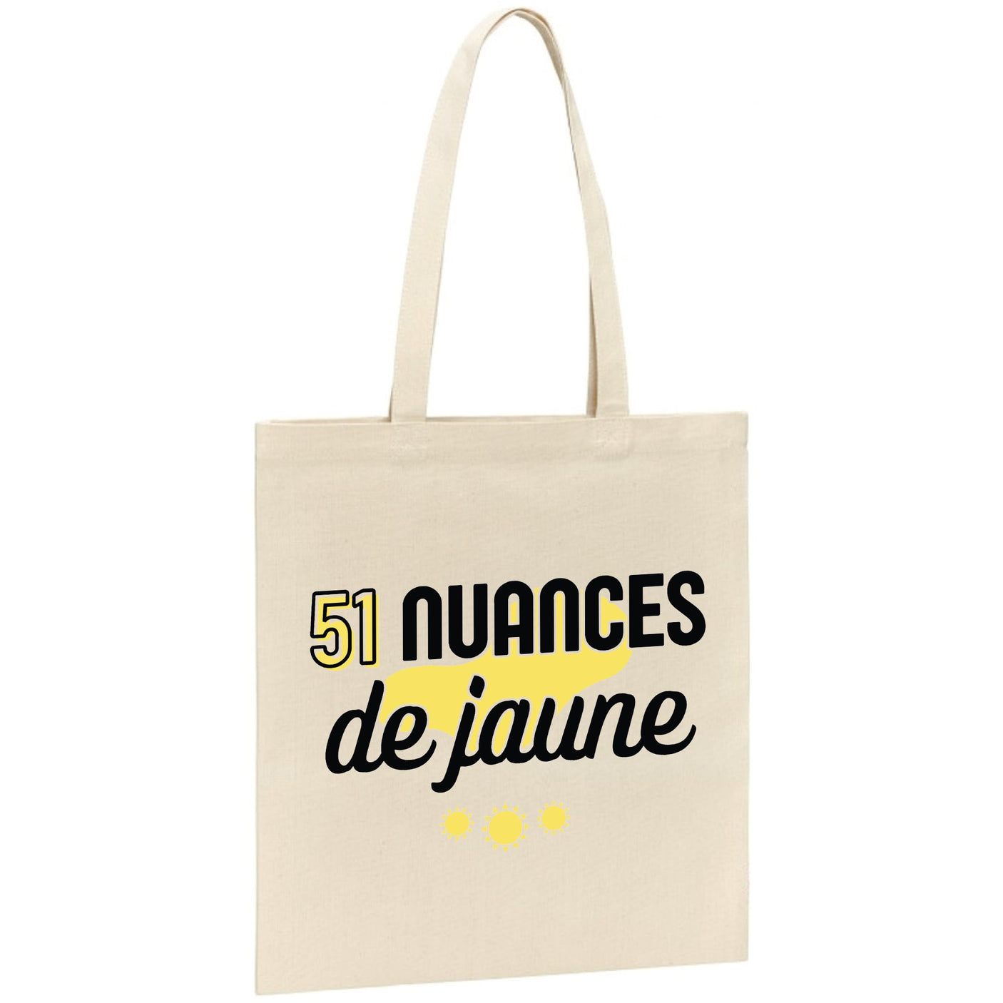 Tote bag 51 nuances de jaune 