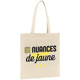 Tote bag 51 nuances de jaune 