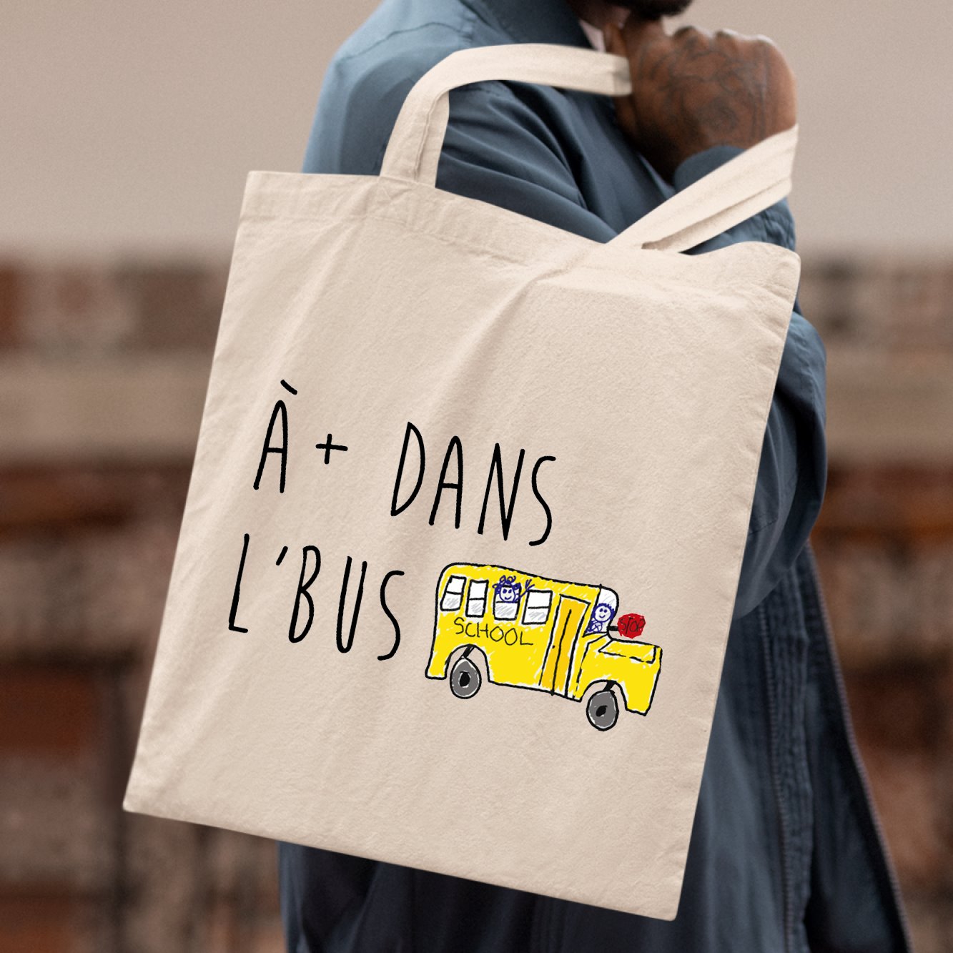 Tote bag À plus dans l'bus Beige