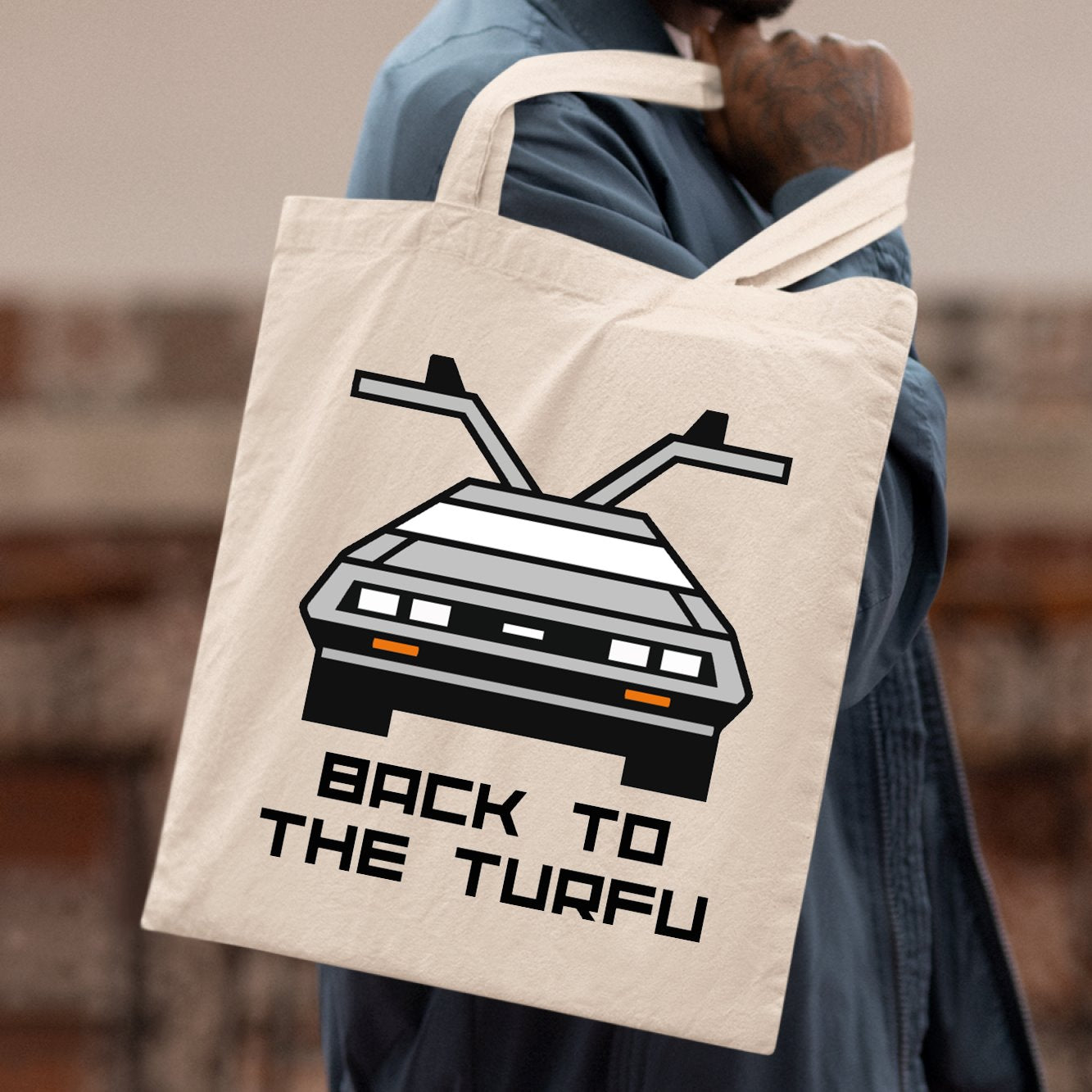 Tote bag Back to the turfu Blanc