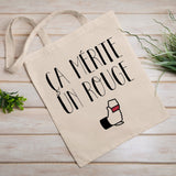Tote bag Ça mérite un rouge Blanc